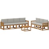  Set vanjskih sofa 8 pcs Prirodna i svjetlosiva Poliester | shoptok.hr