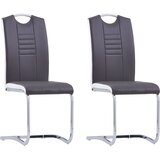 vidaXL Nihajni jedilni stoli 2 kosa sivo umetno usnje, (20701062) | Shoptok.si
