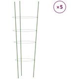 vidaXL Kolci za vrtne biljke s 4 prstena 5 kom zeleni 90 cm čelični | shoptok.hr