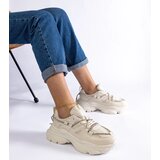 Gemre Ivett Women's Beige Sports Sneakers Cene