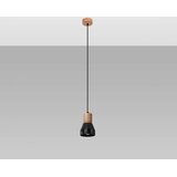 Sollux SL.0963 - Viseći luster na kablu QUBIC 1xE27/60W/230V beton/drvo crna | Eponuda.com