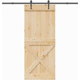 vidaXL Drsna vrata s kompletom vodil 95x210 cm trdna borovina | Shoptok.si