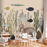  Foto tapeta - Underwater World - Fish and Corals in Pastel Colours 490x350 Samoljepljiva | shoptok.hr