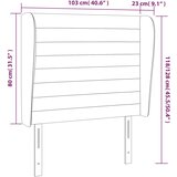  Uzglavlje s ušima smeđesivo 103x23x118/128 cm od tkanine | shoptok.hr