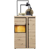 Mömax Vitrina Nyon, Barva Hrasta, Črna, Led | Shoptok.si