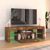 TV ormarić s LED svjetlima boja dimljenog hrasta 120x35x40 cm | shoptok.hr