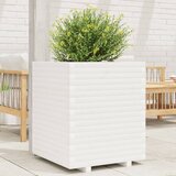 Maison Chic Vrtno cvetlično korito - Cvetlični Lonec belo 60x60x72 cm trdna borovina, (21788840) | Shoptok.si