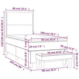 vidaXL Krevet s oprugama i madracem tamnosmeđi 90 x 200 cm od tkanine | shoptok.hr