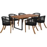 Bessagi Garden Vrtni Set Alina, Črna, Barva Akacije, 7-Delno | Shoptok.si