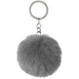  krznen obesek za ključe -pompon - siva | Shoptok.si