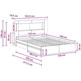  Okvir kreveta s pohranom s ladicama Betonska siva 135 x 190 cm | shoptok.hr