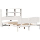 vidaXL Knjižna postelja brez vzmetnice bela 160x200 cm trdna borovina | Shoptok.si