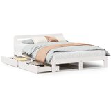 vidaXL Posteljni okvir brez vzmetnice bel 135x190 cm trdna borovina, (21526440) | Shoptok.si