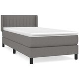  Krevet s oprugama i madracem tamnosivi 90 x 190 cm od tkanine | shoptok.hr