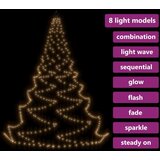 vidaXL Zidno drvce s metalnom kukom i 720 LED žarulja toplo bijelo 5 m | shoptok.hr