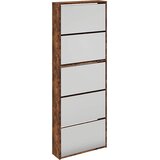 Ormarić za cipele sa zrcalom 5 razine boja hrasta 63x17x169,5cm | shoptok.hr