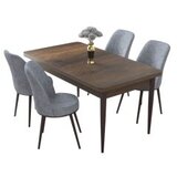 Hanah home set trpezarijski sto i 4 stolice nil baroque grey | ePonuda.com