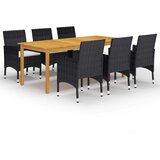  7-dijelni vrtni blagovaonski set crni | shoptok.hr