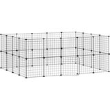  Ograda za hišne ljubljenčke s 36 paneli črna 35x35 cm jeklo, (20802247) | Shoptok.si
