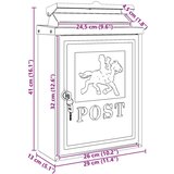  Stenska Poštna Škatla Zelena 29 x 13 x 41 cm Lit aluminij, (5000133024) | Shoptok.si