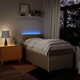 vidaXL Box spring postelja z vzmetnico krem 100x200 cm blago, (21291888) | Shoptok.si