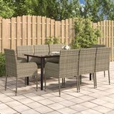  9-dijelni vrtni blagovaonski set crno-sivi od poliratana | shoptok.hr