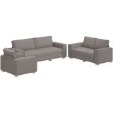 SOFA 3 pcs Sivo-smeđa 220 x 80 x 84 cm Platnasta tkanina | Eponuda.com