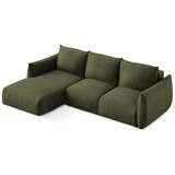 Makamii Zelena sklopiva kutna garnitura od šenila (s lijevim kutom/s ležaljkom) Leila – | shoptok.hr