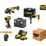 Dewalt DWSET1, set tri aku alata DCG405N + DCH133NT + DCF850N + tstak duboki kofer, 2x 5.0Ah, 18V + poklon majica ( DWSET1 ) | ePonuda.com