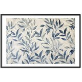  Plakat - Delicate Botanical Motif with Blue Leaves 42x29.7 Crni okvir s margom | shoptok.hr