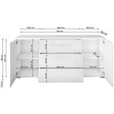 P & B komoda vera, črna, barva hrasta, led | Shoptok.si