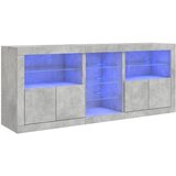  Komoda s LED svjetlima siva boja betona 162 x 37 x 67 cm Slike