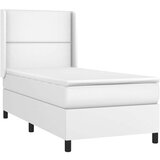  Krevet box spring s madracem LED bijeli 90x200 cm umjetna koža | shoptok.hr