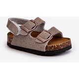 Boto Children's Sandals on Cork Platform with Velcro Closure in Grey Rorria | ePonuda.com
