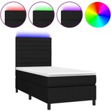 Maison Chic Box spring postelja - Vzmetna postelja z vzmetnico LED črna 90x190 cm blago SL15943, (21895945) Cene