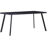  Blagovaonski stol crni 180 x 90 x 75 cm od kaljenog stakla | shoptok.hr