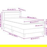  Postelja z vzmetnico z vzmetnico krema 80 x 200 cm blago, (5000023096) | Shoptok.si