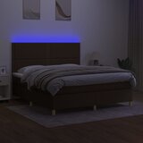  box spring s madracem LED tamnosmeđi 180x200 cm tkanina | shoptok.hr