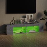 TV ormarić s LED svjetlima siva boja betona 135 x 39 x 30 cm | shoptok.hr