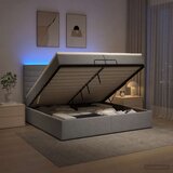  Krevet od pjene s madracem i LED-om Svjetlosiva 200 x 200 cm | shoptok.hr