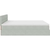  Otomanska postelja z vzmetnico svetlo siva 180x200cm žamet | Shoptok.si