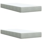  Krevet s oprugama i madracem svjetlosivi 200x200 cm baršunasti | shoptok.hr