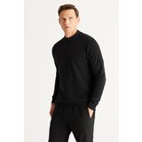 AC&Co / Altınyıldız Classics Men's Black Recycle Standard Fit Half Turtleneck Cotton Patterned Knitwear Sweater Cene