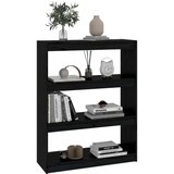 Ormarić za knjige / sobna pregrada crni 80x30x103 5 cm borovina | shoptok.hr