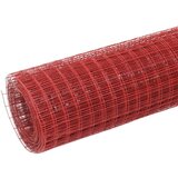 vidaXL Žična mreža za ograjo jeklo s PVC oblogo 10x1,5 m rdeča | Shoptok.si