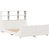 vidaXL Krevet s regalom za knjige bez madraca bijeli 160x200cm od drva | shoptok.hr