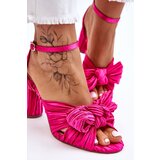 Boto PS1 Fashionable Sandals With A Bow On Heels Fuchsia Callum | Shoptok.si