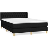  Box spring postelja z vzmetnico črna 140x200 cm blago, (20896583) | Shoptok.si