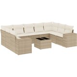 Maison Chic Seti vrtnega pohištva - Vrtna garnitura - Vrtni pohištvo set 10-delna z blazinami bež poli ratan, (21821676) | Shoptok.si
