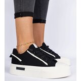 Gemre Black women's fabric platform sneakers Verinos | Shoptok.si